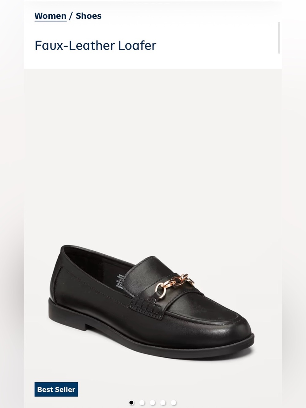 Old navy women’s Faux-Leather Black Loafers size 10